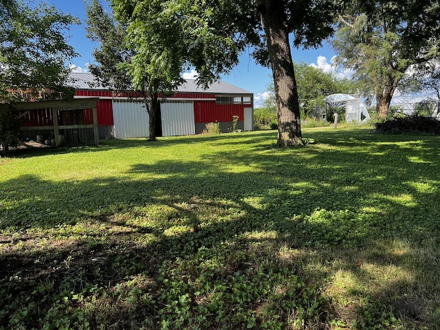 2840 W Ziebarth Rd, Normal, IL 61761 - view of grassy yard with a pole building and an outbuilding