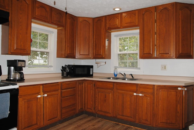 2840 W Ziebarth Rd, Normal, IL 61761 - kitchen with black microwave, range with electric cooktop, light countertops, and plenty of natural light