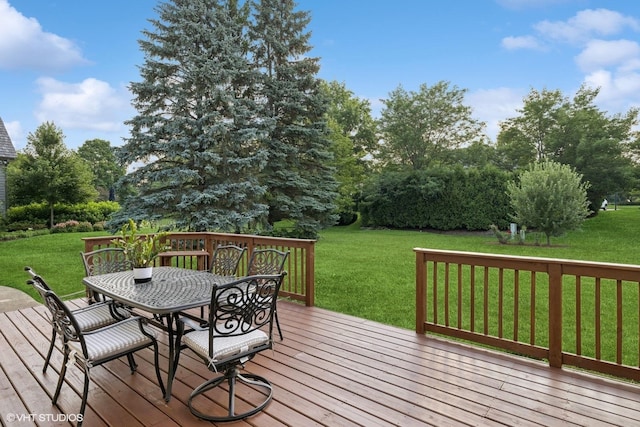 1600 Elderberry Dr, Libertyville, IL 60048 - deck with outdoor dining area and a yard