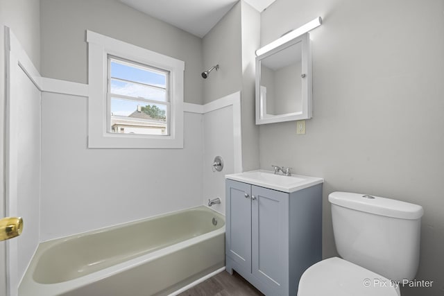 2213 Elm St, Rockford, IL 61102 - bathroom featuring vanity, shower / bath combination, and wood finished floors