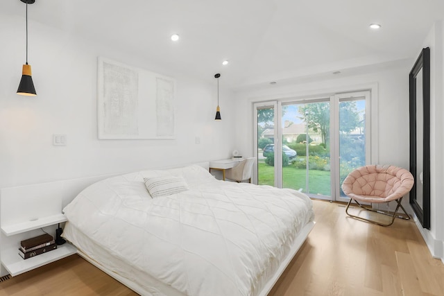 4944 Jarvis Ave, Skokie, IL 60077 - bedroom featuring access to outside, wood finished floors, and recessed lighting