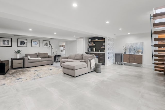 4944 Jarvis Ave, Skokie, IL 60077 - living room with bar area and recessed lighting