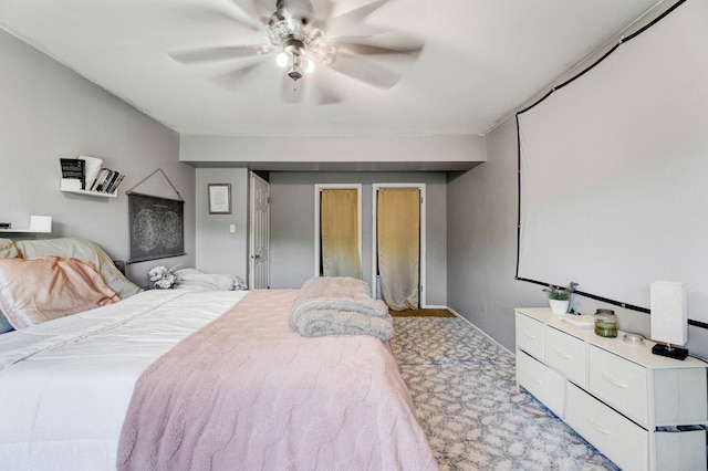5715 Park Pl Unit K1, Crestwood, IL 60418 - bedroom featuring light carpet and a ceiling fan