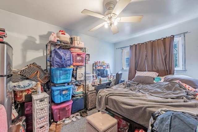 5228 W 54th St, Chicago, IL 60638 - carpeted bedroom with multiple windows and a ceiling fan