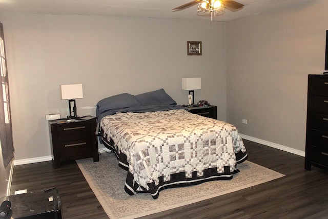 7926 S 83rd Ct, Justice, IL 60458 - bedroom featuring dark wood-type flooring and a ceiling fan