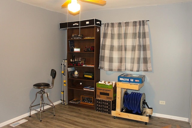 7926 S 83rd Ct, Justice, IL 60458 - interior space featuring ceiling fan and wood finished floors