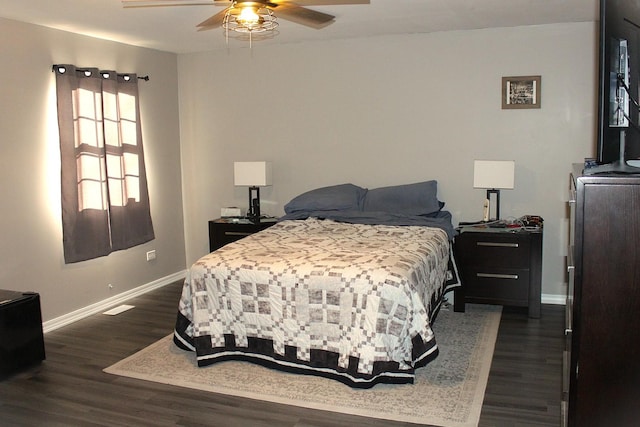 7926 S 83rd Ct, Justice, IL 60458 - bedroom featuring dark wood finished floors and a ceiling fan