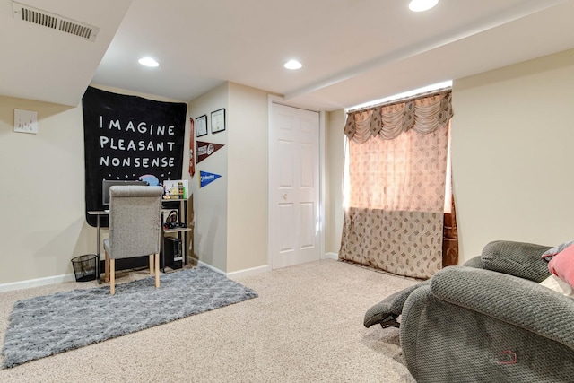 23W073 Dickens Ave, Glen Ellyn, IL 60137 - carpeted home office featuring recessed lighting