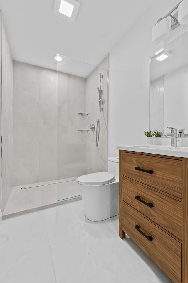 1100 Washington St, Glenview, IL 60025 - full bathroom with vanity, walk in shower, and tile patterned flooring