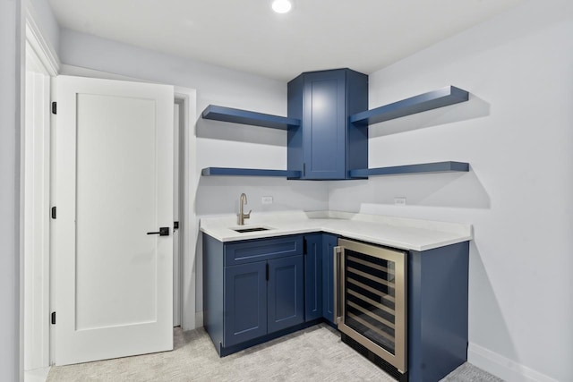 1100 Washington St, Glenview, IL 60025 - indoor wet bar featuring beverage cooler and recessed lighting