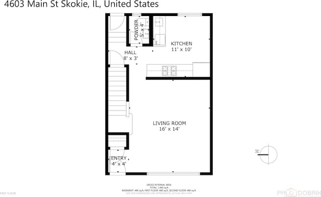 4603 Main St Unit B, Skokie, IL 60076 - view of property floor plan