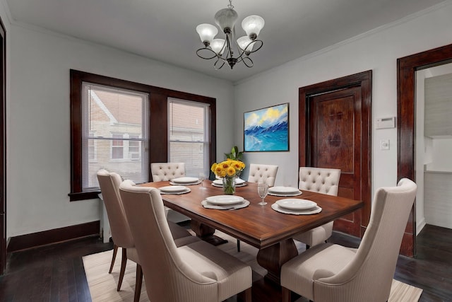 1825 S 8th Ave, Maywood, IL 60153 - dining space featuring a chandelier, wood finished floors, and crown molding