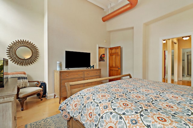 110 N 2nd St Unit 4, West Dundee, IL 60118 - bedroom featuring a high ceiling and wood finished floors