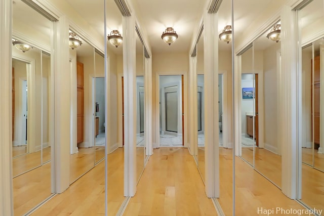110 N 2nd St Unit 4, West Dundee, IL 60118 - hallway featuring light wood finished floors
