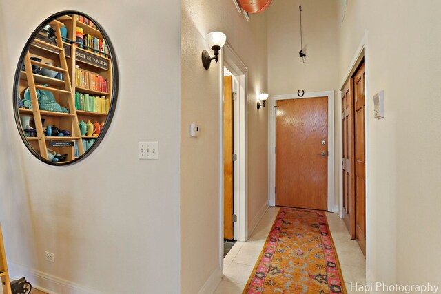 110 N 2nd St Unit 4, West Dundee, IL 60118 - hall with light tile patterned floors and baseboards