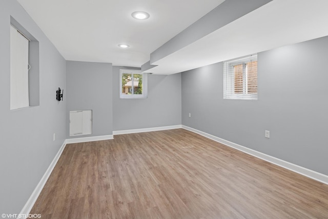 5051 Wright Ter, Skokie, IL 60077 - below grade area featuring light wood-style flooring and recessed lighting
