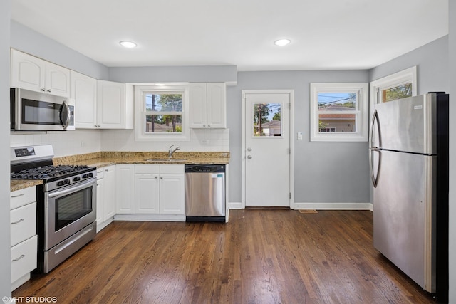 5051 Wright Ter, Skokie, IL 60077 - kitchen with appliances with stainless steel finishes, light stone countertops, plenty of natural light, and recessed lighting