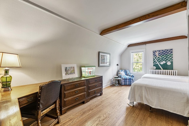 1755 Sunset Ln, Bannockburn, IL 60015 - bedroom featuring radiator heating unit, light wood-type flooring, and a desk
