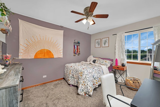 2570 Cobblestone Ct, Morris, IL 60450 - bedroom featuring carpet and ceiling fan