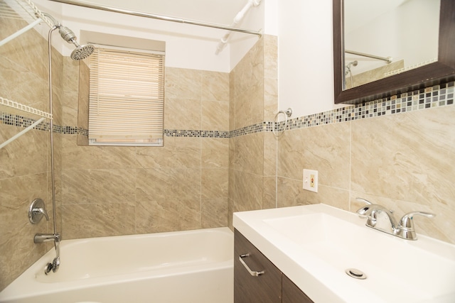 2745 S Sawyer Ave, Chicago, IL 60623 - full bath featuring tub / shower combination, tile walls, and vanity