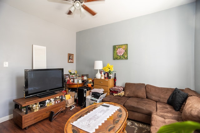 2745 S Sawyer Ave, Chicago, IL 60623 - living room featuring a ceiling fan and wood finished floors