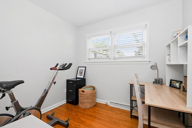 7288 174th Pl, Tinley Park, IL 60477 - office area with wood finished floors and a baseboard radiator