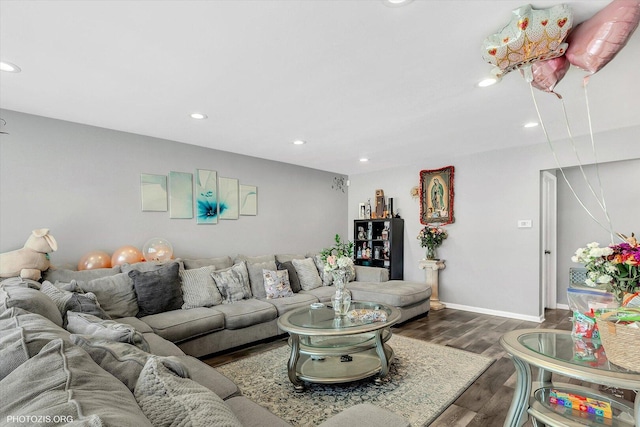 2606 Ridge Rd, Lansing, IL 60438 - living area with dark wood finished floors and recessed lighting