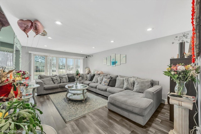 2606 Ridge Rd, Lansing, IL 60438 - living room featuring wood finished floors and recessed lighting