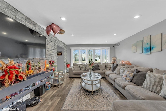 2606 Ridge Rd, Lansing, IL 60438 - living room with wood finished floors and recessed lighting