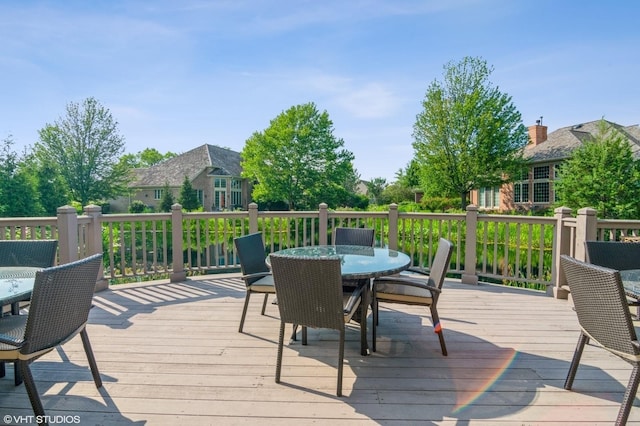 823 Balmoral Ln, Northbrook, IL 60062 - wooden terrace with outdoor dining area