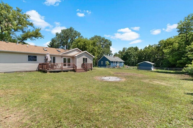 10067 W Logan Ct, Zion, IL 60099 - view of yard featuring a wooden deck