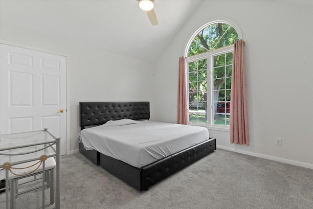 10067 W Logan Ct, Zion, IL 60099 - carpeted bedroom featuring vaulted ceiling and ceiling fan