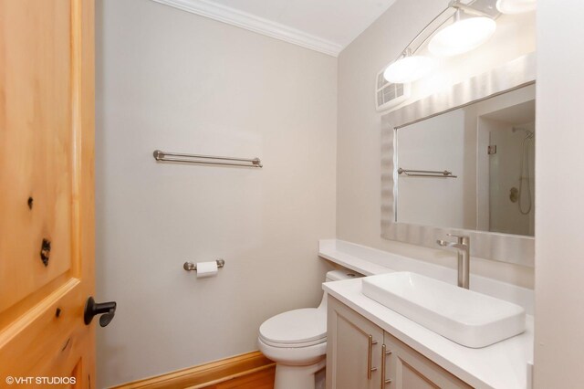 18 E Old Willow Rd Unit 106N, Prospect Heights, IL 60070 - bathroom with vanity and crown molding