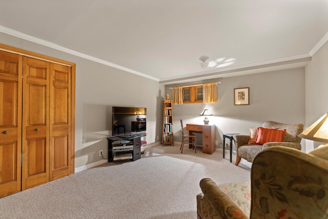 3063 Wedgewood Dr, Dekalb, IL 60115 - living area featuring carpet flooring and ornamental molding