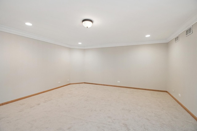 11636 Waterway Ct, Orland Park, IL 60467 - carpeted empty room featuring ornamental molding and recessed lighting