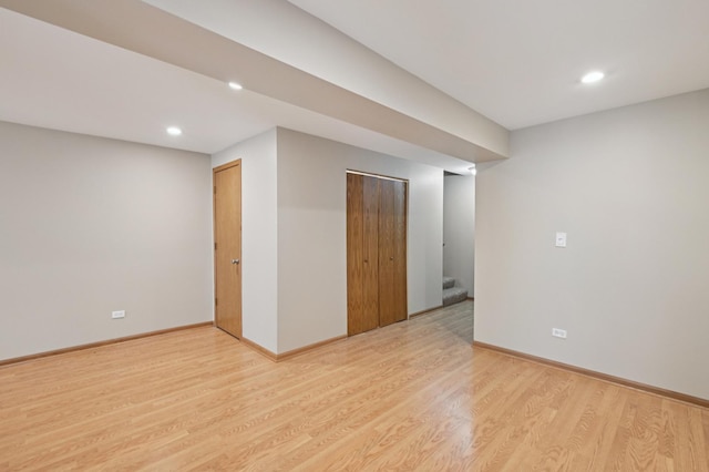 11636 Waterway Ct, Orland Park, IL 60467 - finished below grade area with light wood-style flooring and recessed lighting