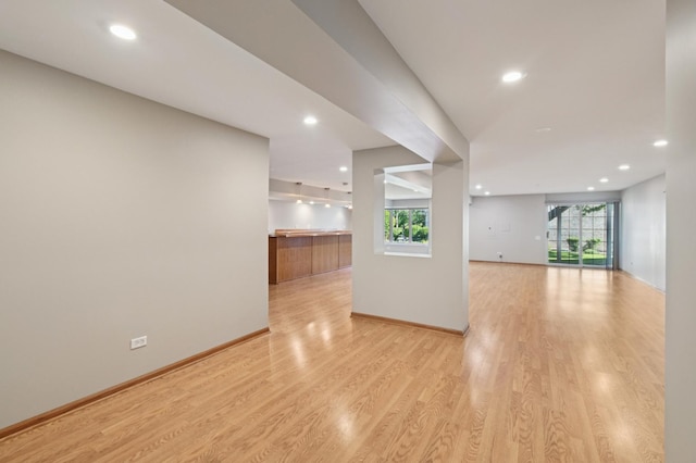 11636 Waterway Ct, Orland Park, IL 60467 - unfurnished living room featuring light wood finished floors and recessed lighting