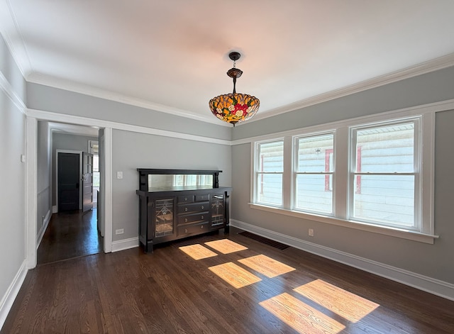 30 E 102nd St, Chicago, IL 60628 - empty room featuring dark wood-type flooring and ornamental molding