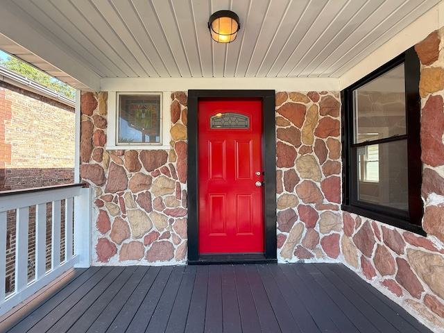 30 E 102nd St, Chicago, IL 60628 - view of exterior entry with stone siding and a porch