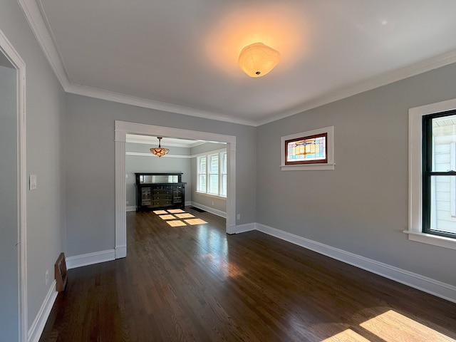 30 E 102nd St, Chicago, IL 60628 - unfurnished room featuring dark wood-style flooring and ornamental molding