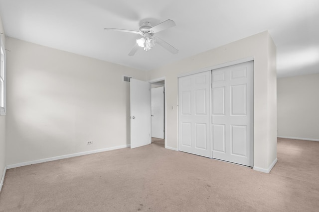 739 Crest Ave, Schaumburg, IL 60193 - unfurnished bedroom with carpet, a closet, and ceiling fan