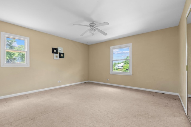 739 Crest Ave, Schaumburg, IL 60193 - unfurnished room featuring plenty of natural light, light carpet, and ceiling fan