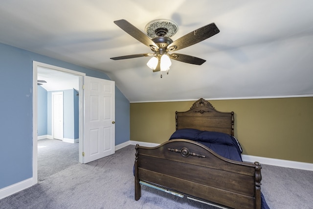 10415 W Ames Ave, Beach Park, IL 60087 - carpeted bedroom with vaulted ceiling and a ceiling fan
