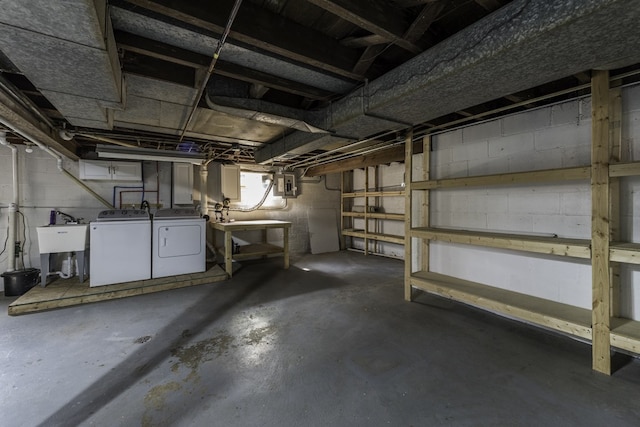 10415 W Ames Ave, Beach Park, IL 60087 - basement featuring washer and clothes dryer and electric panel