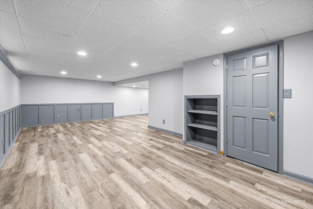 515 Timbers Trl, Saint Charles, IL 60174 - unfurnished living room with wood finished floors, a drop ceiling, and recessed lighting