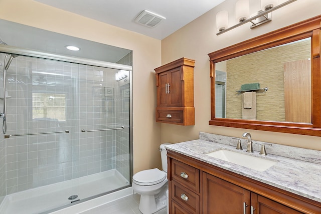 322 Winfield Ct, Schaumburg, IL 60194 - bathroom with a stall shower, vanity, and tile patterned flooring