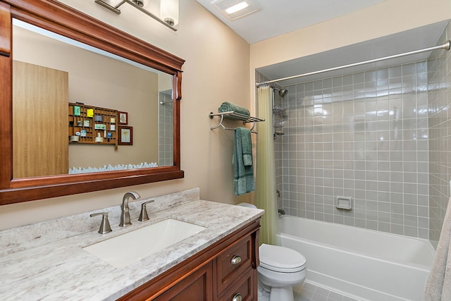 322 Winfield Ct, Schaumburg, IL 60194 - bathroom featuring vanity, shower / bath combo, and tile patterned floors