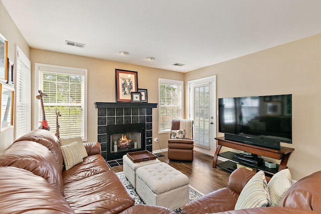 322 Winfield Ct, Schaumburg, IL 60194 - living area featuring wood finished floors, a fireplace, and recessed lighting