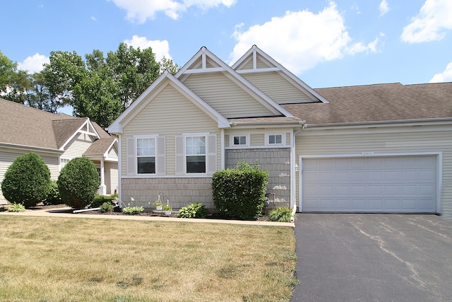 2511 Park Ridge Ct Unit 0, Crest Hill, IL 60403 - view of front facade with driveway, a front yard, a garage, and roof with shingles
