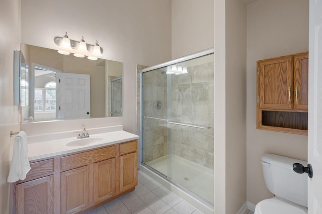 7358 Grandview Ct Unit 7358, Carpentersville, IL 60110 - full bath featuring tile patterned flooring, vanity, and a stall shower
